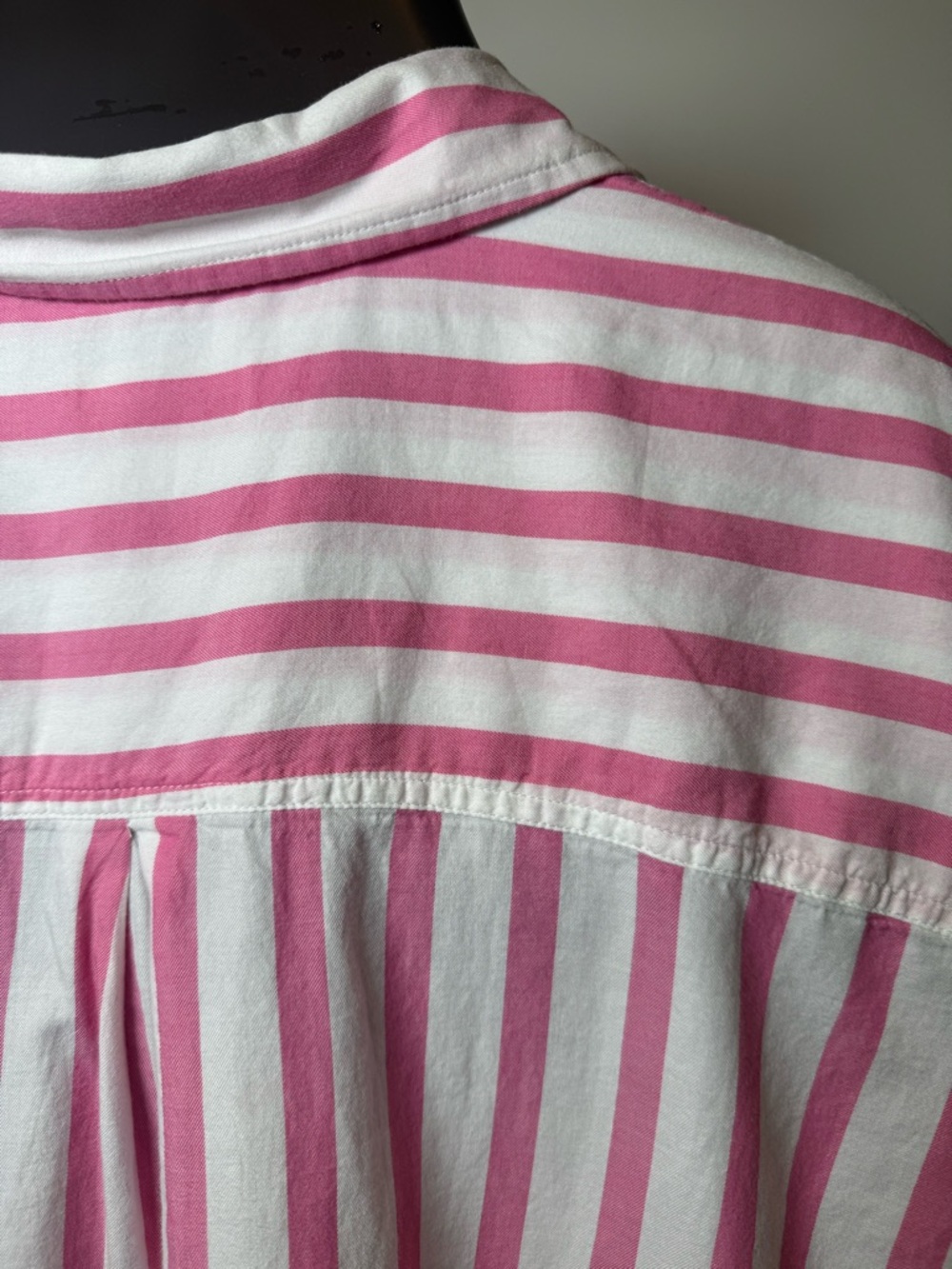 Style & Co -Pink Striped Button-Up Short Sleeve Top - Casual Women’s Shirt - Picture 10 of 11